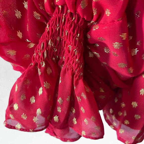 1. State Gold Metallic Print Blouse Size Small NWT - Picture 5 of 9